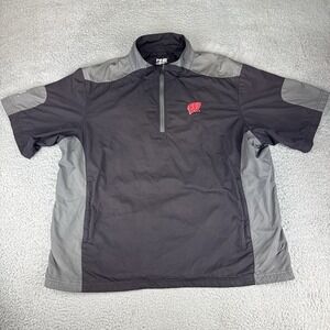 Ping Golf Pullover Windbreaker Wisconsin Badgers Men's Size Xl Black‎ Gray